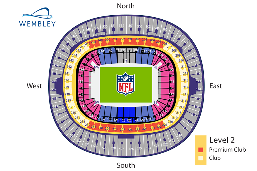 Stadionplan Wembley Stadion für NFL Spiele